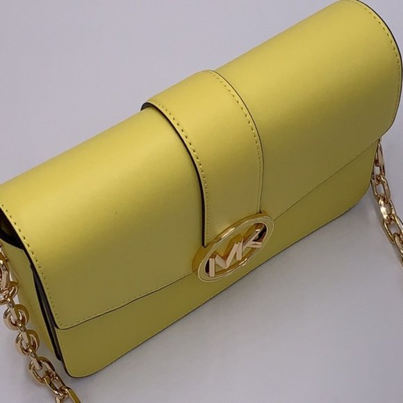 Michael Kors Carmen Medium Convertible Shoulder Bag Crossbody SUNSHINE Leather - Picture 13 of 16